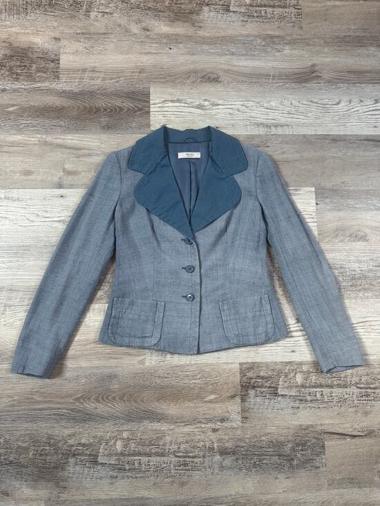 Prada Jackets & Blazers - Vintage 90s Y2K Prada Silk Blazer Quiet Luxury Office Siren Workwear Slub Small